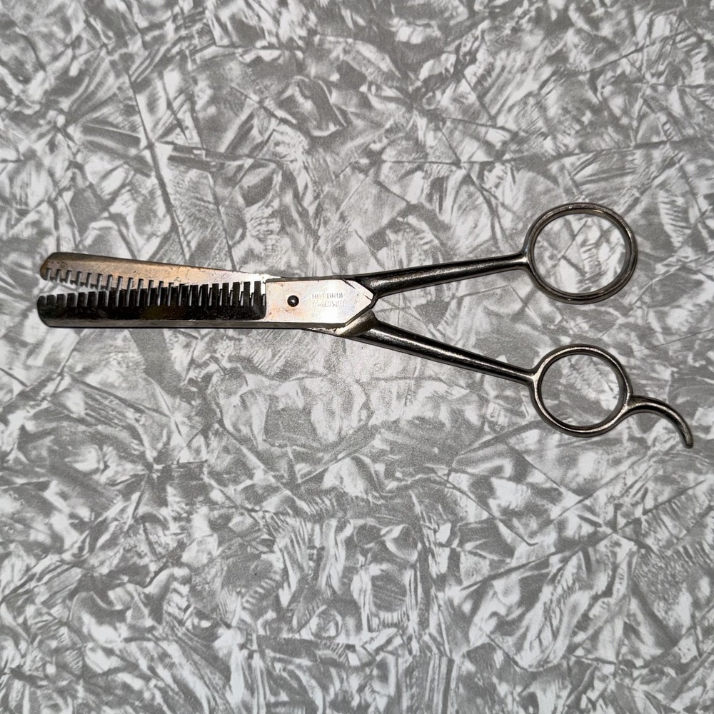 Vintage‎ Hot Drop Forged Steel Hair Thinning Barber Shears Scissor Italy 7"